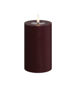 LED pöytäkynttilä 7,5x12,5cm burgundi