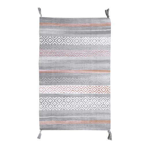 Puuvillamatto tupsuilla harmaa 70x150cm