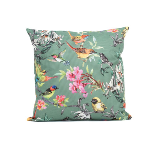 Sisustustyyny ulkokäyttöön 45x45cm Birds Green