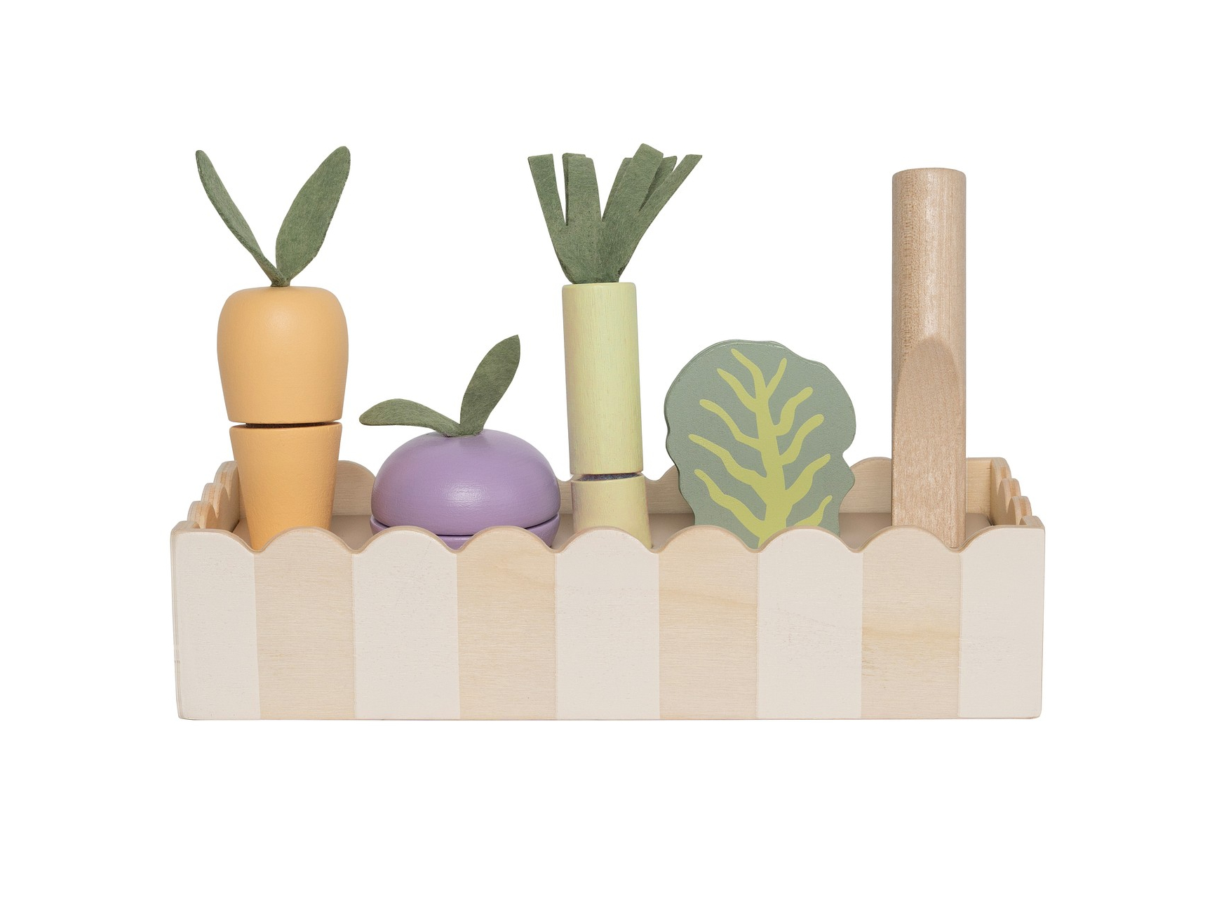 Leikattavat Kasvikset laatikossa puuta