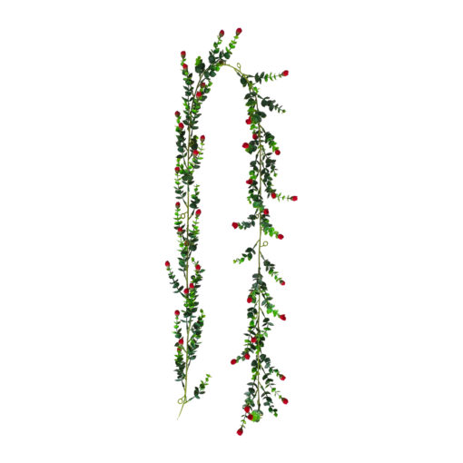 Köynnös punaisilla minikukilla 180cm