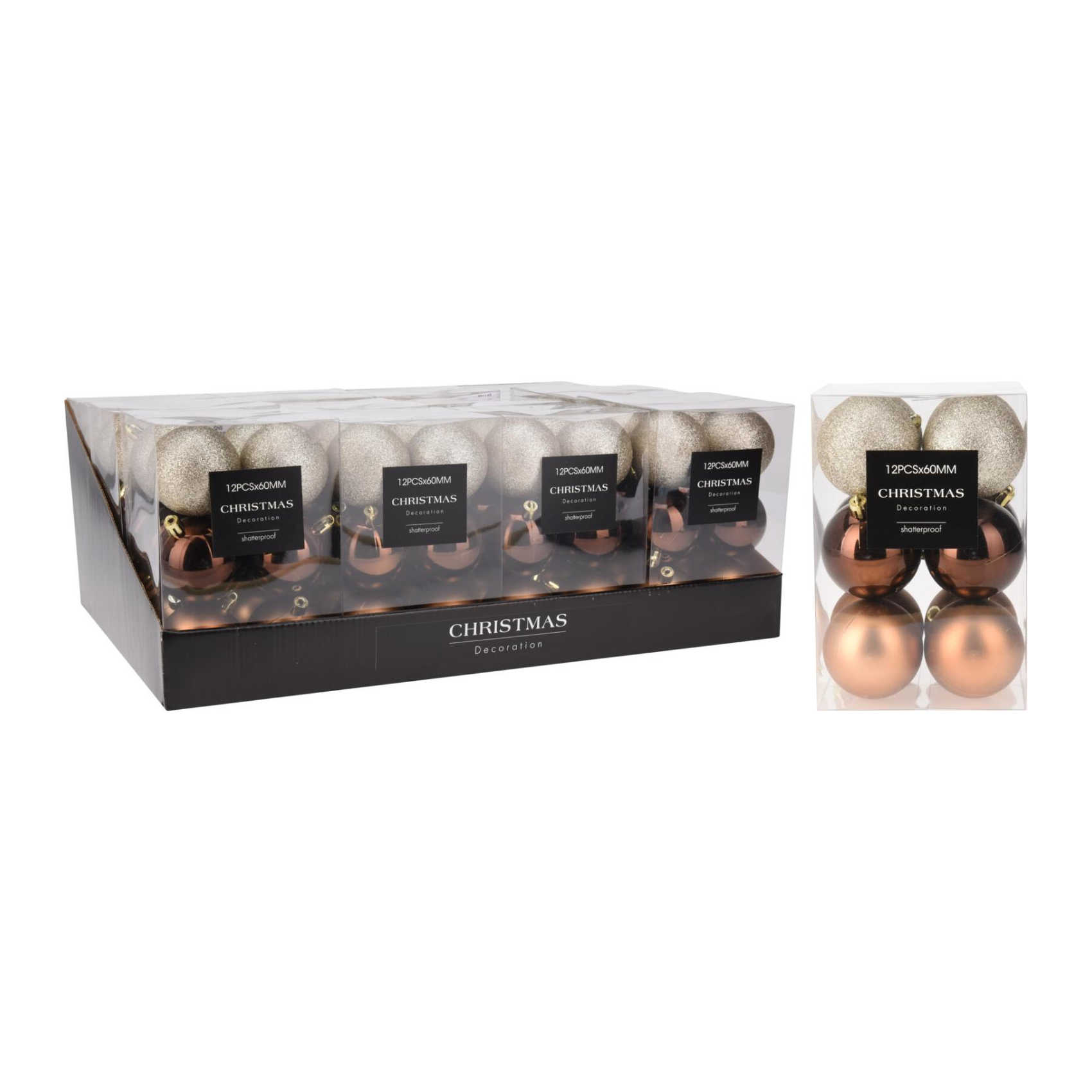 Joulupallot 60mm 12kpl/pkt amber