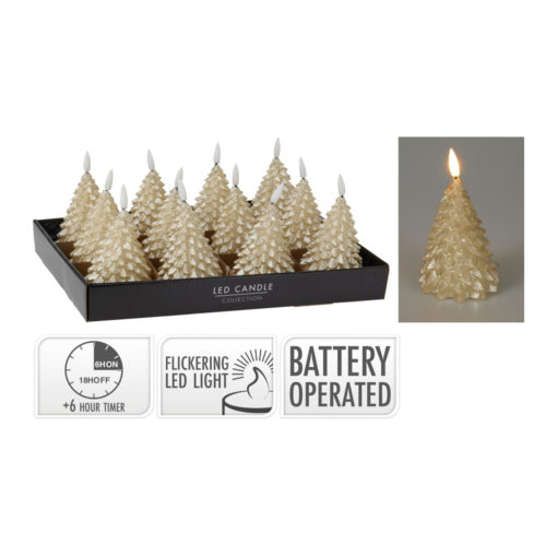 LED-kynttilä kuusi 11cm kulta