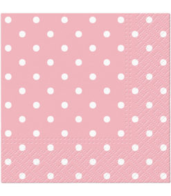 Servetti 25x25cm pilkut vaaleanpunainen