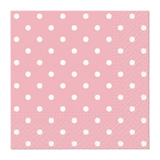Servetti 25x25cm pilkut vaaleanpunainen