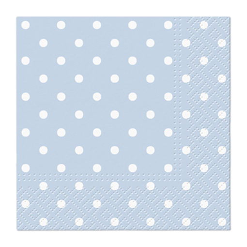 Servetti 25x25cm pilkut vaaleansininen